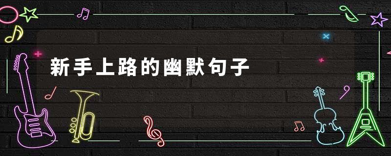 新手上路的幽默句子
