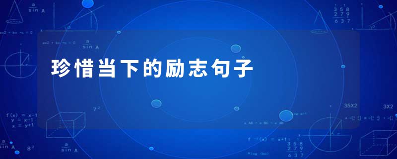 珍惜当下的励志句子