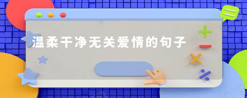 温柔干净无关爱情的句子
