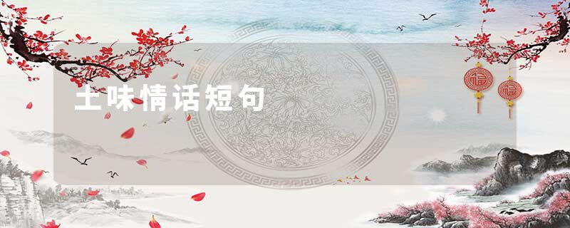 土味情话短句