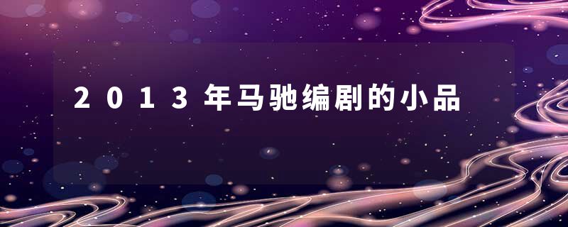 2013年马驰编剧的小品