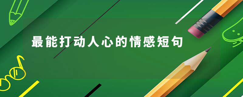 最能打动人心的情感短句