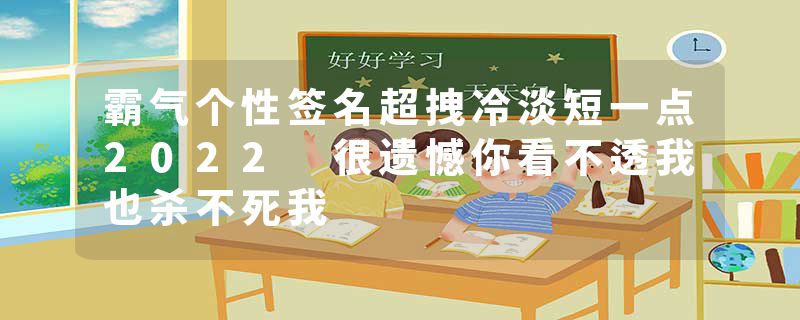 霸气个性签名超拽冷淡短一点2022 很遗憾你看不透我也杀不死我