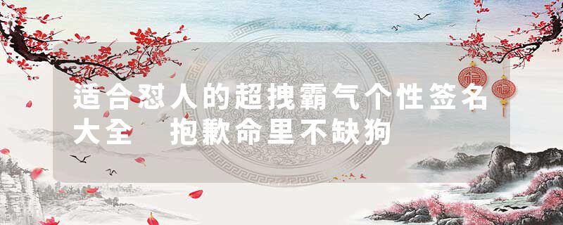 适合怼人的超拽霸气个性签名大全 抱歉命里不缺狗