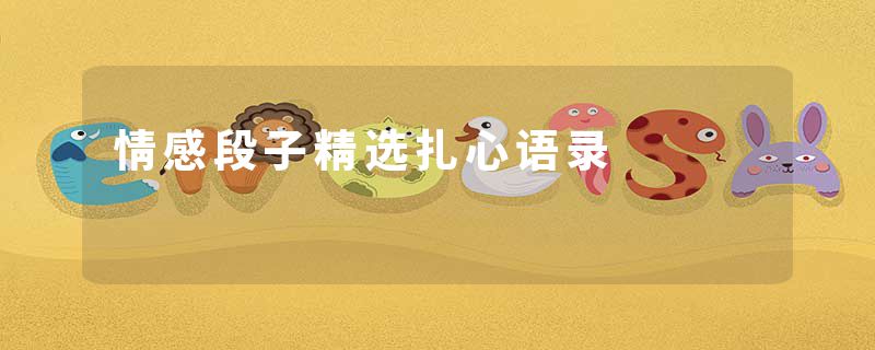 情感段子精选扎心语录