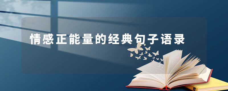 情感正能量的经典句子语录