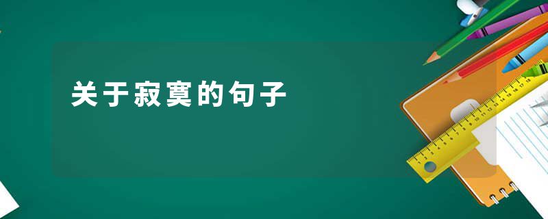 关于寂寞的句子