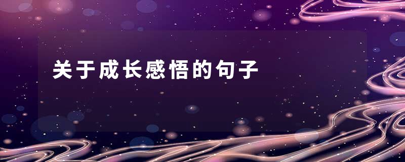 关于成长感悟的句子