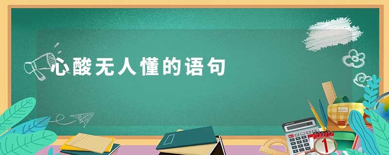 心酸无人懂的语句