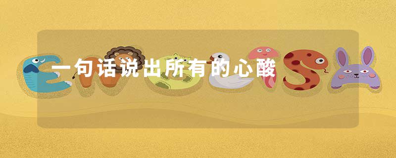一句话说出所有的心酸