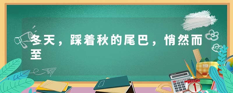 冬天，踩着秋的尾巴，悄然而至