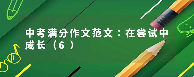 中考满分作文范文：在尝试中成长（6）