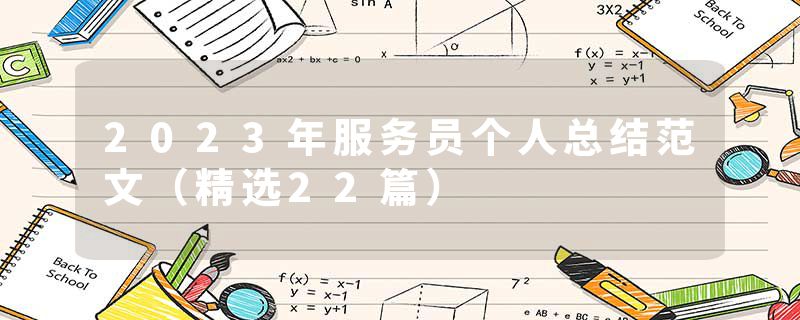 2023年服务员个人总结范文（精选22篇）