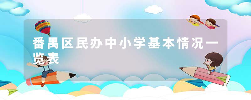 番禺区民办中小学基本情况一览表