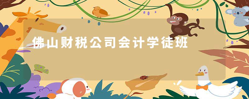 佛山财税公司会计学徒班