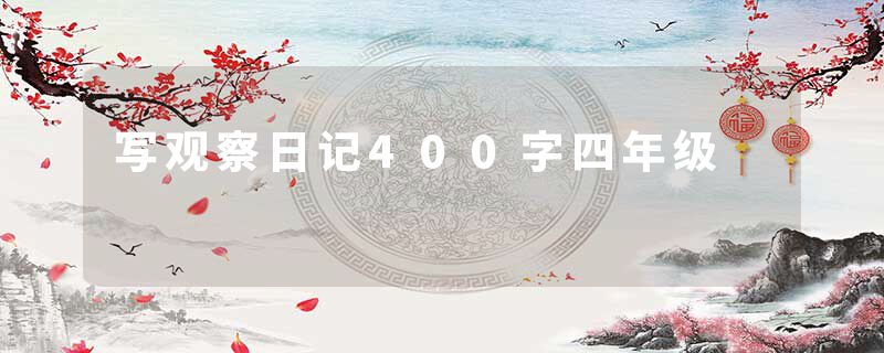 写观察日记400字四年级