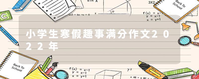 小学生寒假趣事满分作文2022年