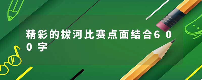 精彩的拔河比赛点面结合600字