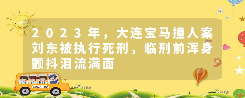 2023年，大连宝马撞人案刘东被执行死刑，临刑前浑身颤抖泪流满面