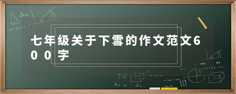 七年级关于下雪的作文范文600字