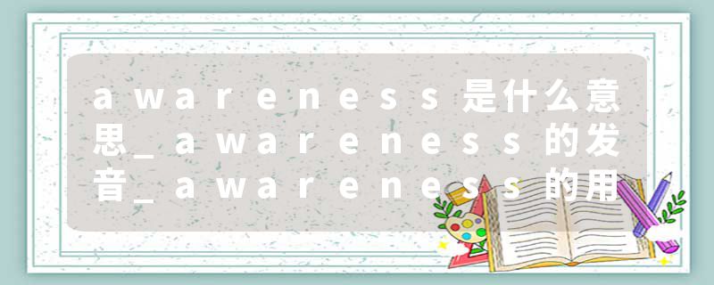 awareness是什么意思_awareness的发音_awareness的用法_awareness怎么记_awareness翻译