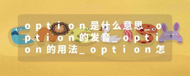 option是什么意思_option的发音_option的用法_option怎么记_option翻译