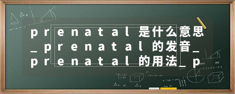 prenatal是什么意思_prenatal的发音_prenatal的用法_prenatal怎么记_prenatal翻译