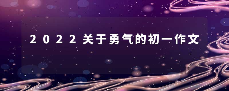 2022关于勇气的初一作文