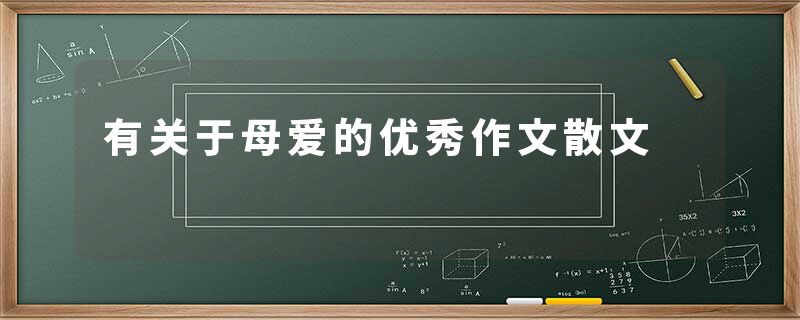 有关于母爱的优秀作文散文
