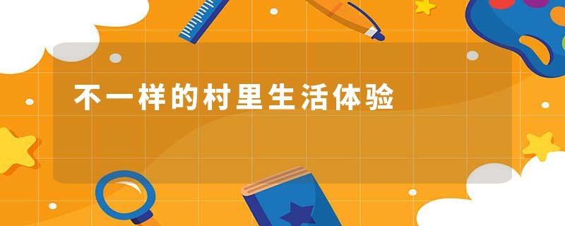 不一样的村里生活体验