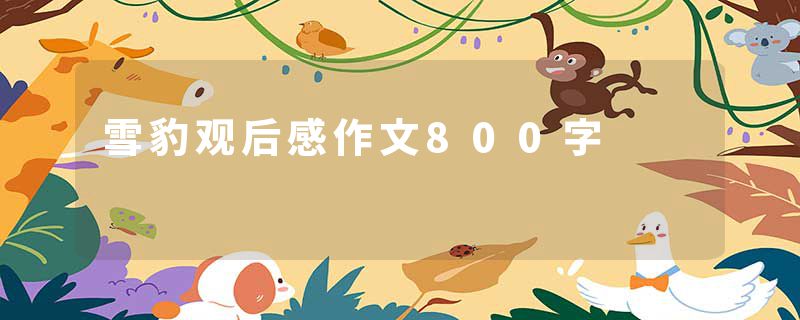 雪豹观后感作文800字