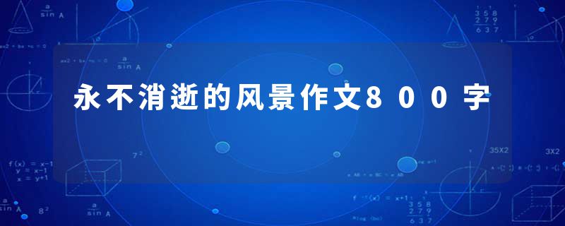 永不消逝的风景作文800字
