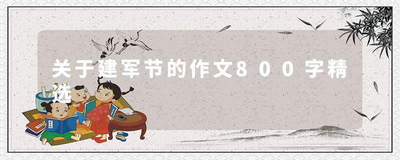 关于建军节的作文800字精选