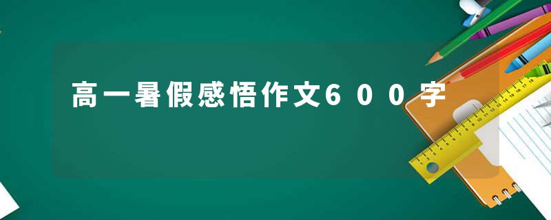 高一暑假感悟作文600字