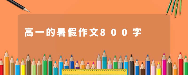 高一的暑假作文800字