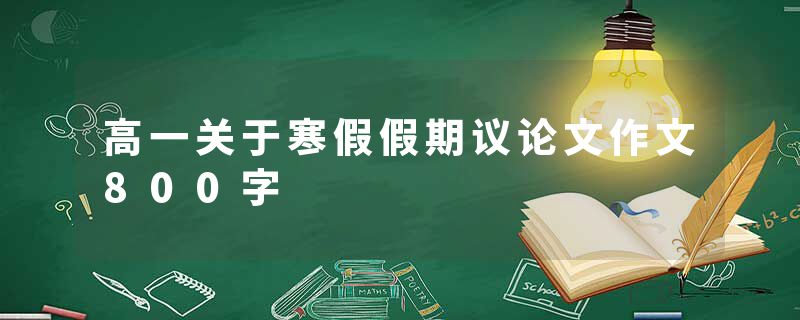 高一关于寒假假期议论文作文800字