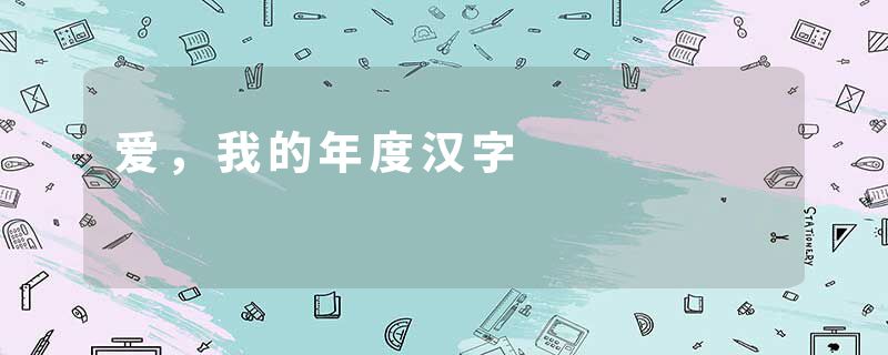爱，我的年度汉字