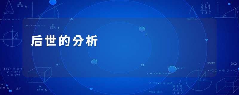 后世的分析