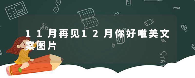 11月再见12月你好唯美文案图片