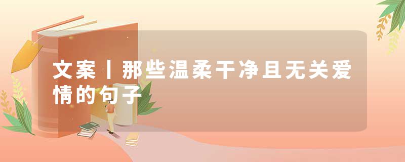 文案丨那些温柔干净且无关爱情的句子