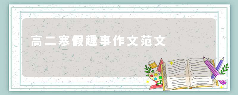 高二寒假趣事作文范文