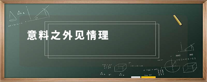 意料之外见情理