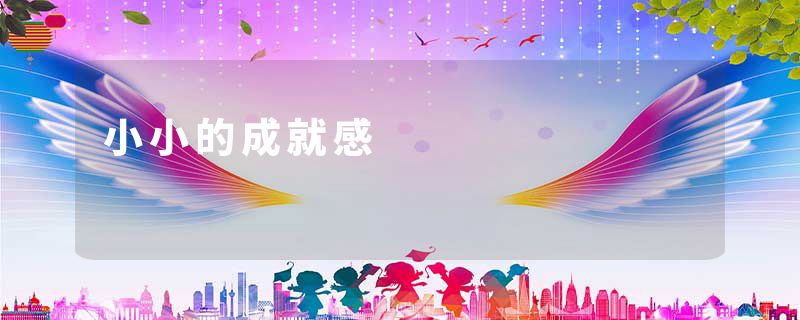 小小的成就感