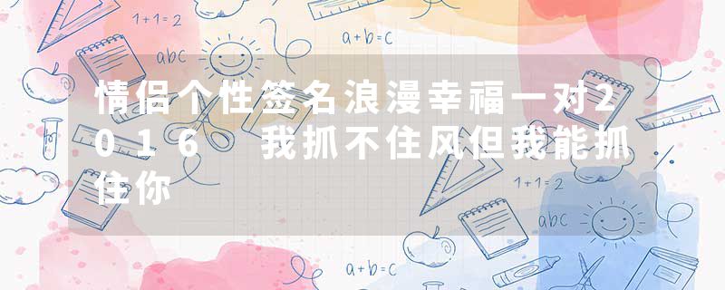 情侣个性签名浪漫幸福一对2016 我抓不住风但我能抓住你