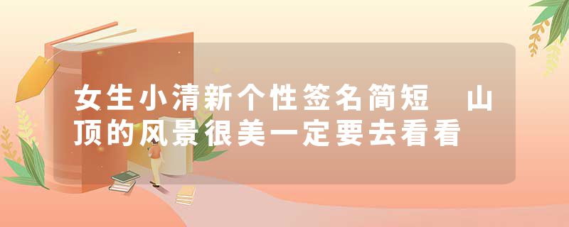 女生小清新个性签名简短 山顶的风景很美一定要去看看