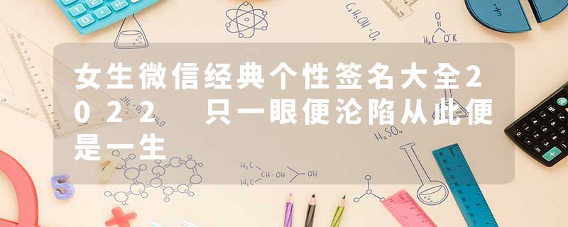 女生微信经典个性签名大全2022 只一眼便沦陷从此便是一生