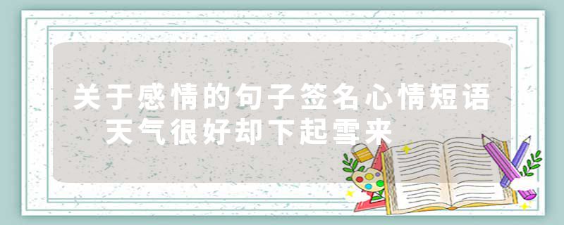 关于感情的句子签名心情短语 天气很好却下起雪来