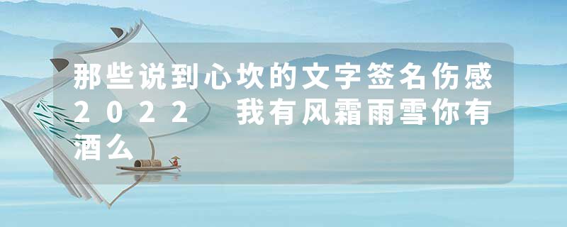 那些说到心坎的文字签名伤感2022 我有风霜雨雪你有酒么