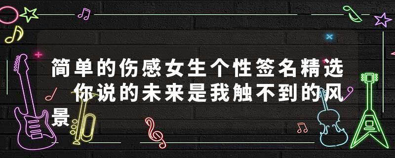 简单的伤感女生个性签名精选 你说的未来是我触不到的风景
