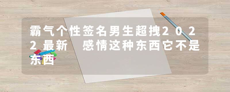 霸气个性签名男生超拽2022最新 感情这种东西它不是东西